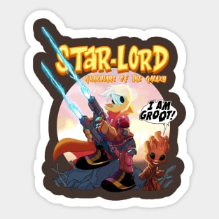 star-lord donald duck Sticker